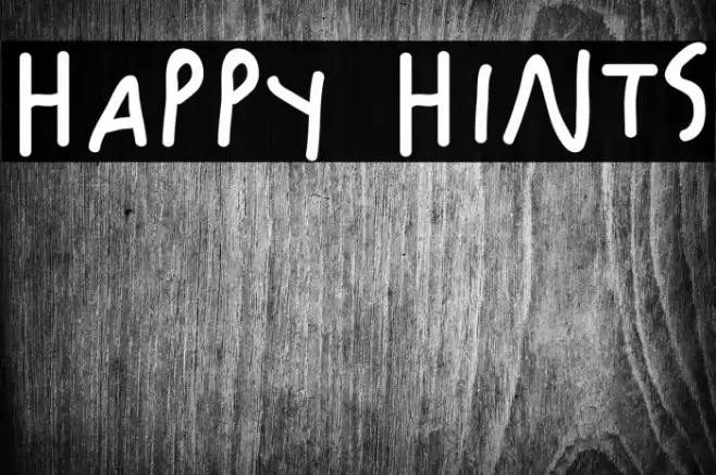 Happy Hints Caratteri examples