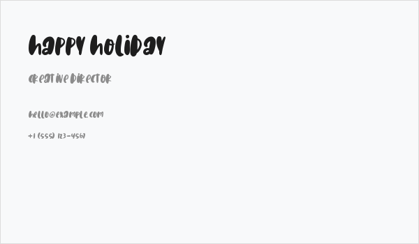 Happy Holiday Business Card