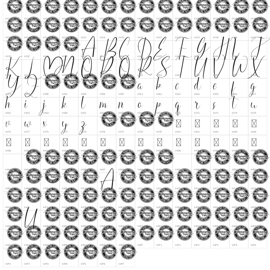 Happy Married Demo Script Character Map