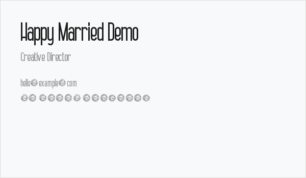 Happy Married Demo Business Card