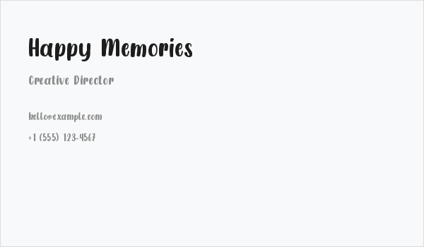 Happy Memories Business Card