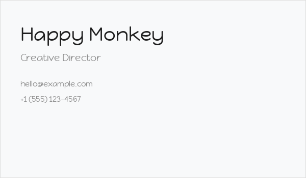 Happy Monkey Business Card