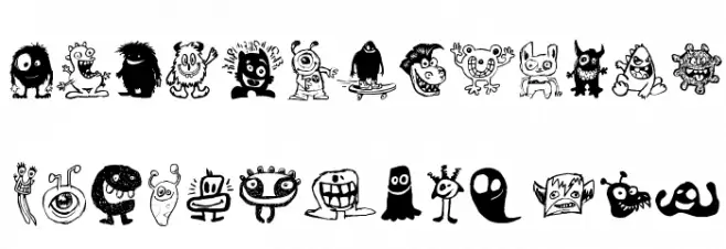 Happy Monsters Schriftart Groß