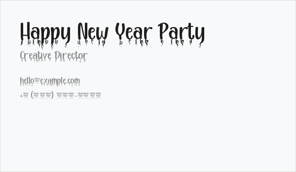 Happy New Year Party Business Card