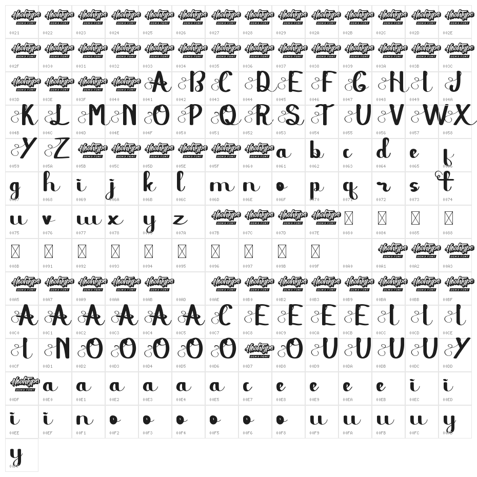 Happy Smile Demo Character Map