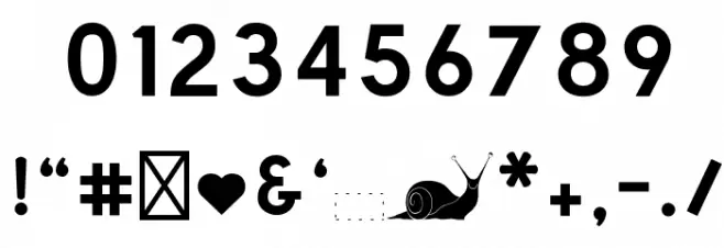 Happy Snail Mail DEMO Filled Font OTHER CHARS