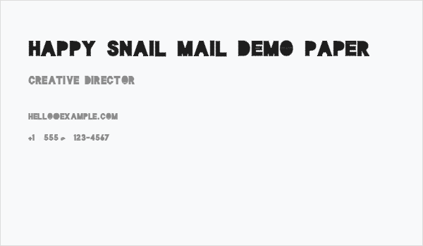 Happy Snail Mail DEMO Paper Business Card