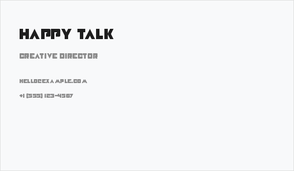 Happy Talk Business Card