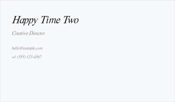 Happy Time Two Business Card