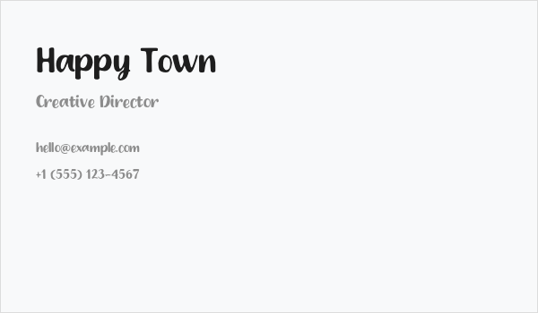 Happy Town Business Card