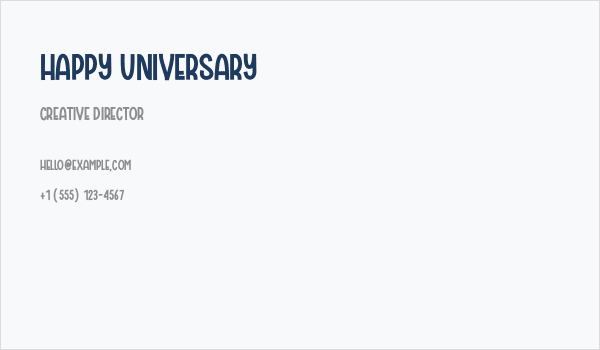 Happy Universary Business Card