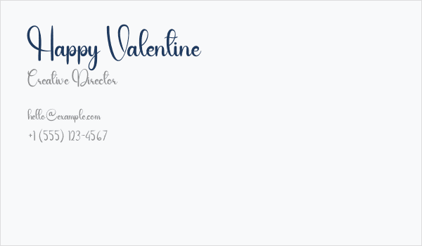 Happy Valentine Business Card