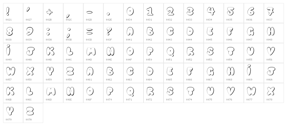 Happy brown cat shadow Character Map