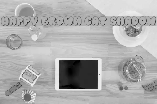 Happy brown cat shadow フォント examples