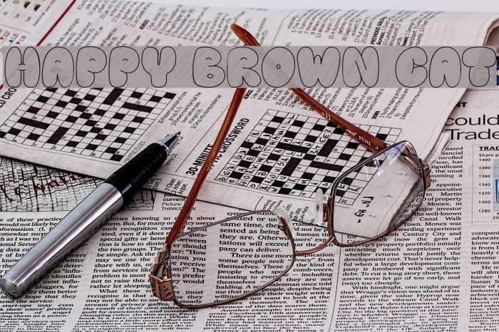 Happy brown cat Font examples