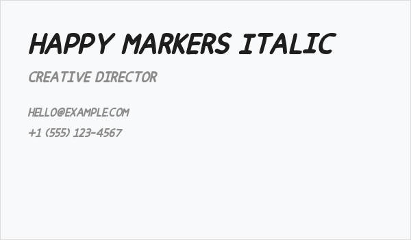 Happy markers Italic Business Card
