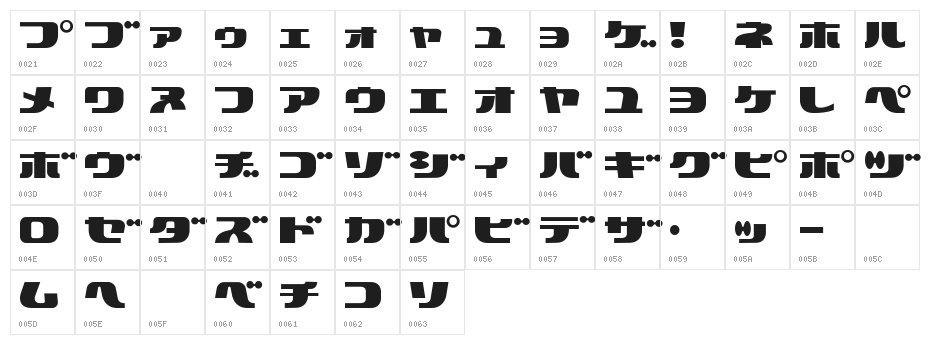 HappyFrame Character Map