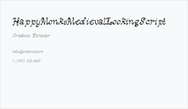 HappyMonksMedievalLookingScript Business Card