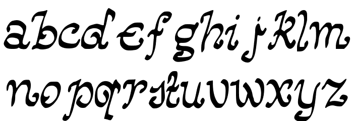 HappyMonksMedievalLookingScript Font LOWERCASE