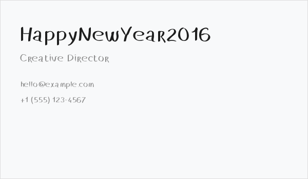 HappyNewYear2016 Business Card