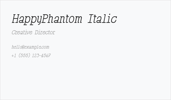 HappyPhantom Italic Business Card