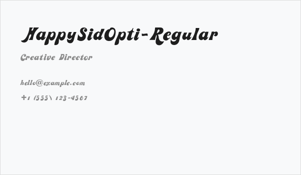 HappySidOpti-Regular Business Card