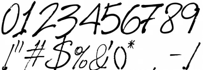 HarabaraHand Italic Font OTHER CHARS