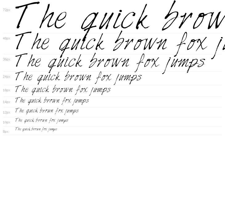 HarabaraHand Italic Waterfall