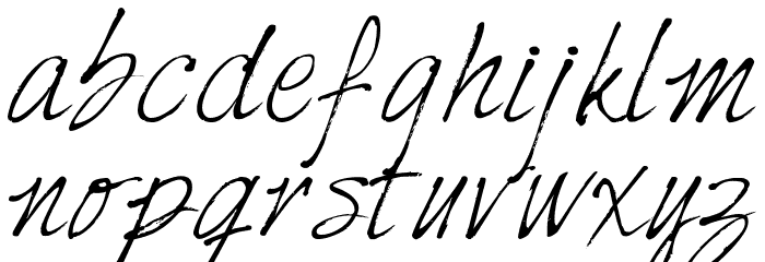 HarabaraHand Italic Font LOWERCASE
