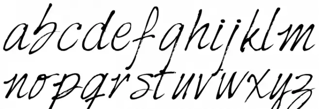 HarabaraHand Italic फ़ॉन्ट लोअरकेस
