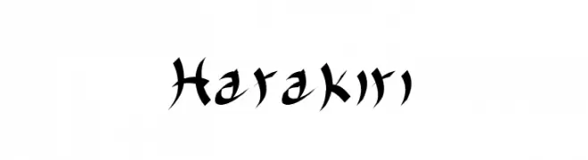 Harakiri  Frei Schriftart Herunterladen