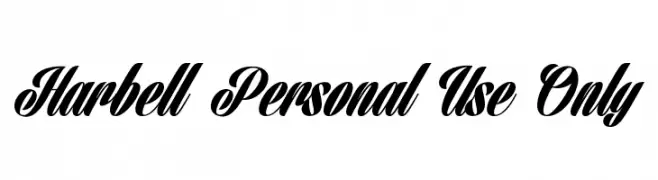 Harbell Personal Use Only  Free Fonts Download