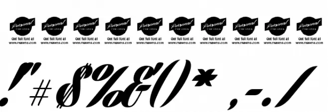 Harbell Personal Use Only フォント その他の文字