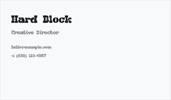 Hard Block Business Card