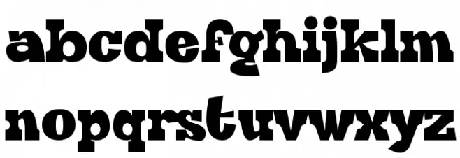 Hard Block Schriftart Kleinbuchstaben