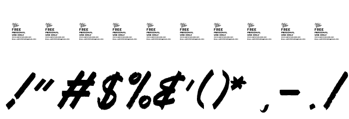 Hard Brush Font OTHER CHARS