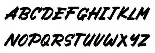 Hard Brush Caratteri MINUSCOLO