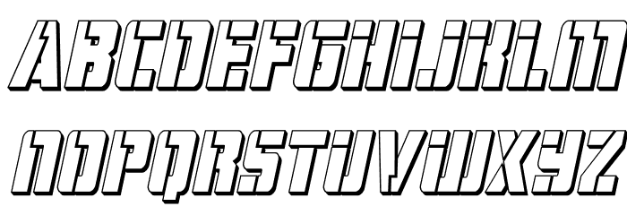 Hard Science 3D Italic Font LOWERCASE