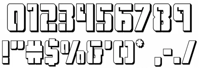 Hard Science 3D Font OTHER CHARS