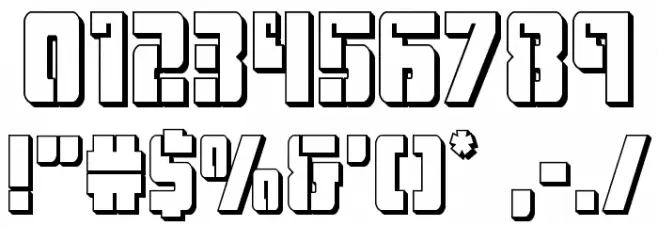 Hard Science 3D Font OTHER CHARS