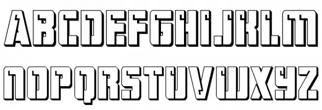 Hard Science 3D Font UPPERCASE