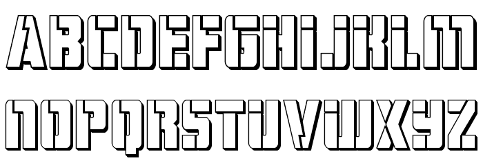 Hard Science 3D Font LOWERCASE