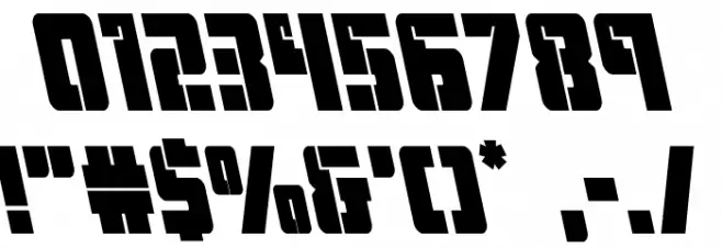Hard Science Bold Leftalic Font OTHER CHARS