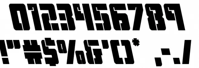 Hard Science Bold Leftalic Font OTHER CHARS