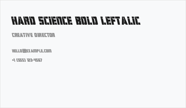 Hard Science Bold Leftalic Business Card
