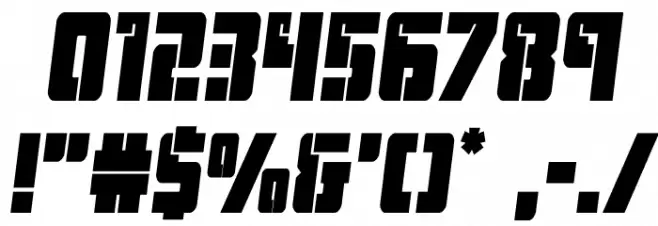 Hard Science Bold Semi-Italic Font OTHER CHARS