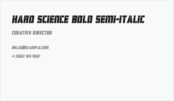 Hard Science Bold Semi-Italic Business Card