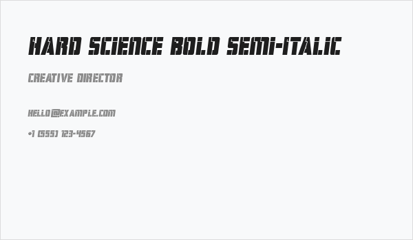 Hard Science Bold Semi-Italic Business Card
