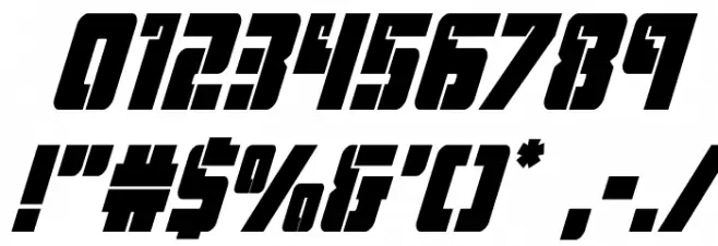 Hard Science Bold Super-Italic Font OTHER CHARS