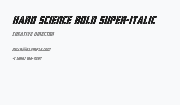 Hard Science Bold Super-Italic Business Card